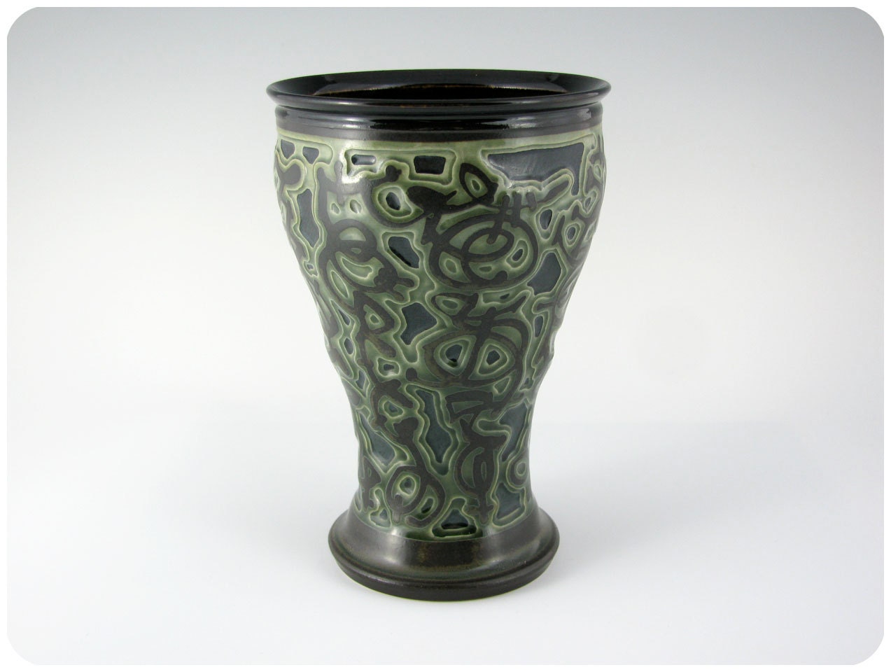 Etched Porcelain Pilsner Beer Glass
