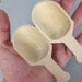 Personalized Wood Scoops with Stamped Heart - Natural Wood - Set of 5