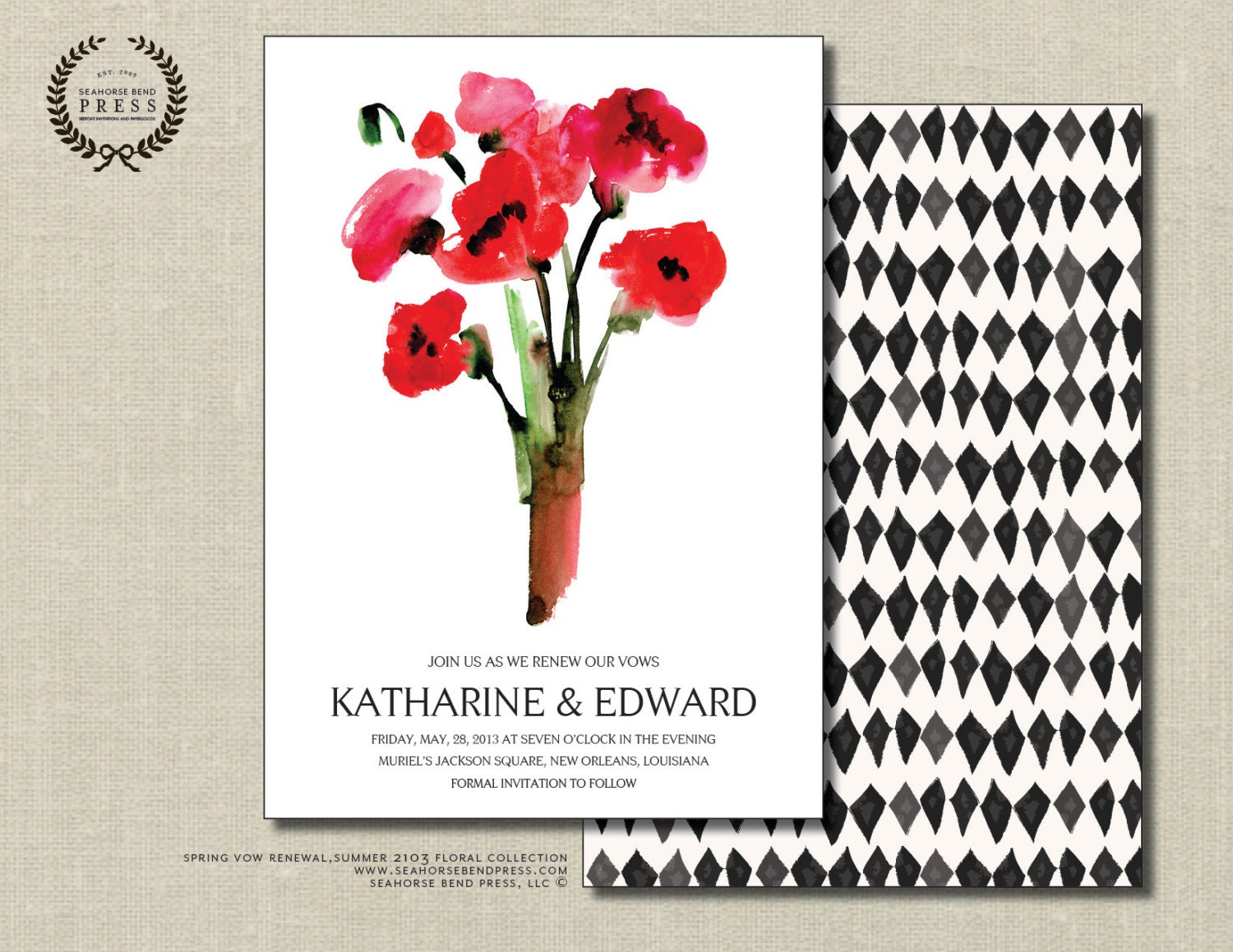 Spring Vow Renewal- Floral Botanical Save the Date Collection