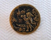 Victorian Vintage Button - 1880s Antique Picture Button