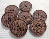 Texture Vintage Buttons - 6 Mid Century Preppy Buttons - AddVintage