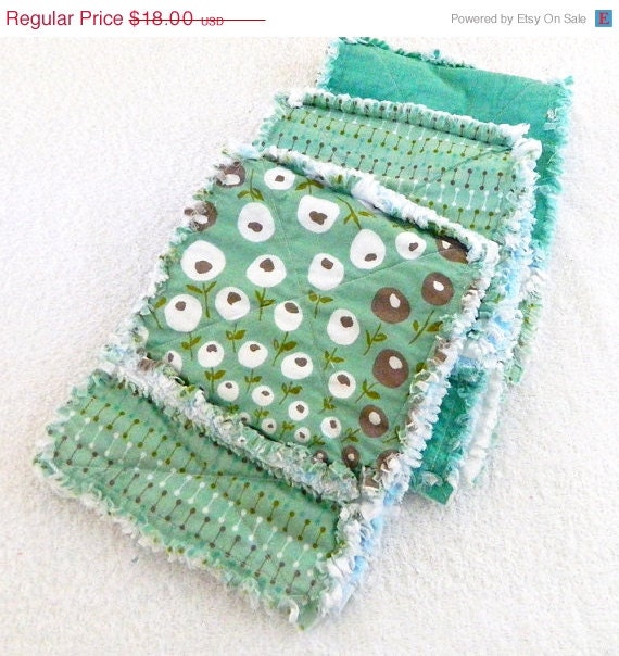 SALE Blue & Brown Burp Cloths