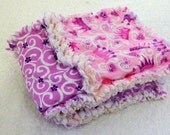 SALE Rag Baby Blanket - Princess- Pink & Purple