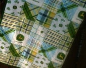 SALE Boy Baby Quilt - John Deere Blue and Green - Crib Size