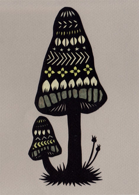 Mushrooms III - ORIGINAL Paper Cutting