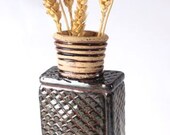 Ceramic Vase with Patterned texture in Midnight - READY TO SHIP