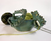 Green Dragon Ceramic Yarn Bowl