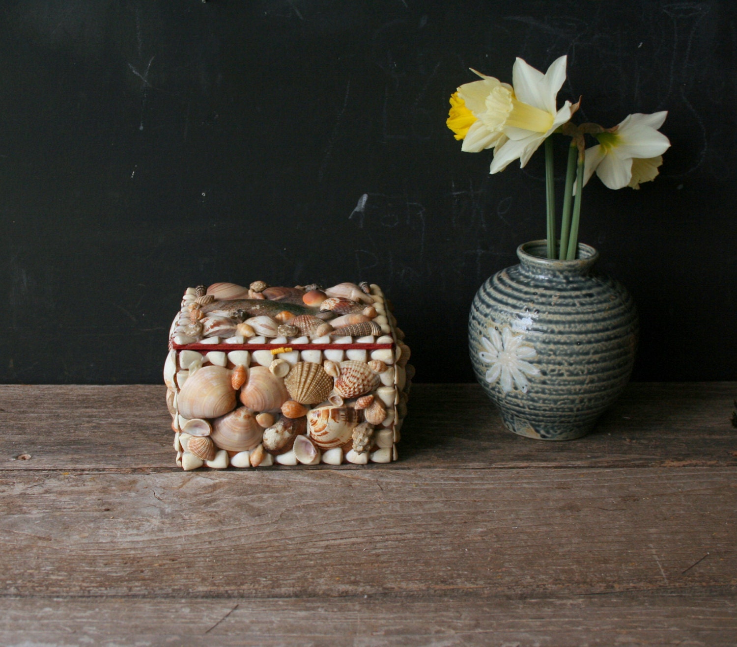 Vintage Shell Decorated Box From Nowvintage on Etsy