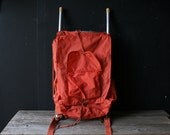 Vintage Nylon Backpack On Aluminum Frame Orange Camping Hiking From Nowvintage on Etsy