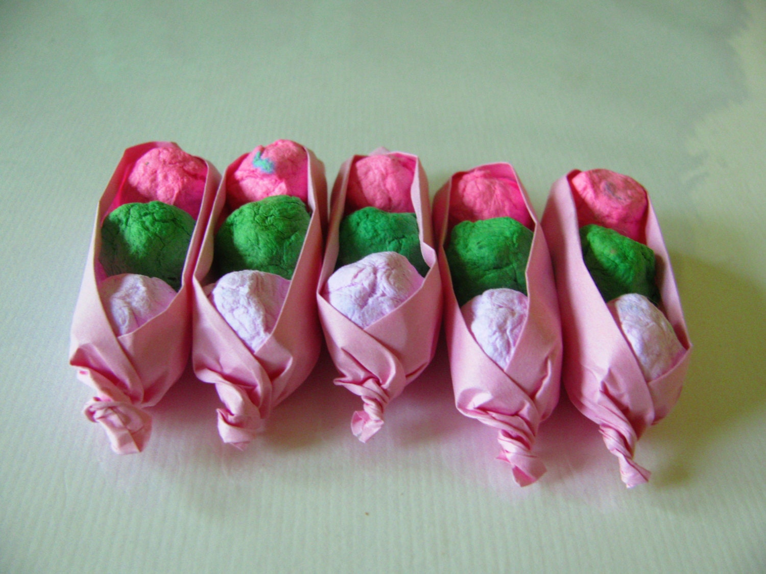 Baby Girl Baby Shower Favor  Pink  and Green Seed Bomb Pea Pods