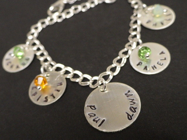 Buy birthstone jewelry for grandmothers - Personalized Charm Bracelet - Birthstone Jewelry - Mothers Jewelry - Grandmothers Jewelry - Birthstone Jewelry - Sterling Silver