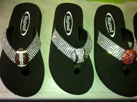 rainbow flip flops with rhinestones
