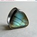 SALE 20% off Labradorite ring, metalwork jewelry, oxidized sterling silver, minimalistic design, rustic texture, ring size 7.75 - The brook