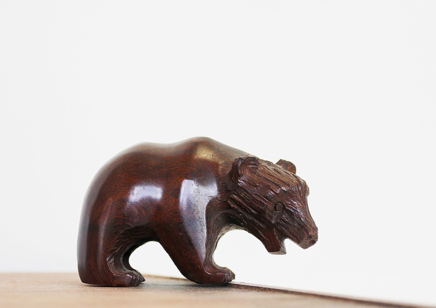 Out of Hibernation - Vintage Wooden Bear - Mid Century - Home Decor - Brown - Wood - Collectible - Animal - Men