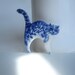 Handpainted Delft porcelain Brooch -  Angry Cat
