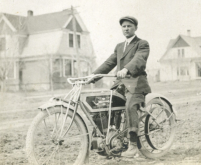 Antique Excelsior Motorcycle Photo - Rare Original RPPC