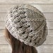 School Girl Knit Hat  Beehive beret  in  Oatmeal beige  Womens Hat  Slouchy Beanie Beret  Fall Autumn  Winter Accessories fashion  Christmas