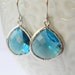 Light Sapphire Blue Earrings - Silver Bridal Earrings - Bridesmaid Earrings - Everyday Earrings - Minimalist Earrings - Large Size