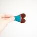 Crochet Heart Brooch Playful Summer Autumn Jewelry Chocolate Brown Pink Teal Sea Blue Vintage Recycled Wool OOAK Retro Spring Heart