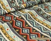 Home Decor, Retro Aztec Style Nordic Aztec Stripe Indian Motif Pattern-Japanese Linen Cotton Blended Fabric (1/2 Yard)