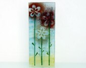 Fused glass vase, Spring  landscape Tone