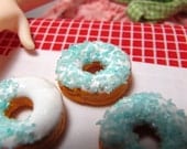 Miniature Donut - Blue Sugar -1/4 Scale for BJD, MSD, YoSD, Unoa, Resin Dolls etc
