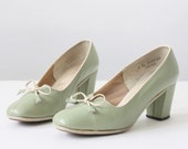 50s shoes - vintage mint green 1950's shoes - size 6 - 1919vintage