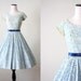 vintage 1950's cobalt print party dress