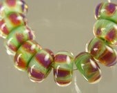 Boro beads Lampwork Glass Bead Set (10) ---  Pinot