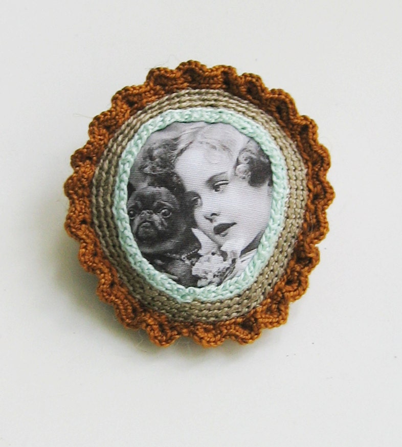 Pug and the kid brooch