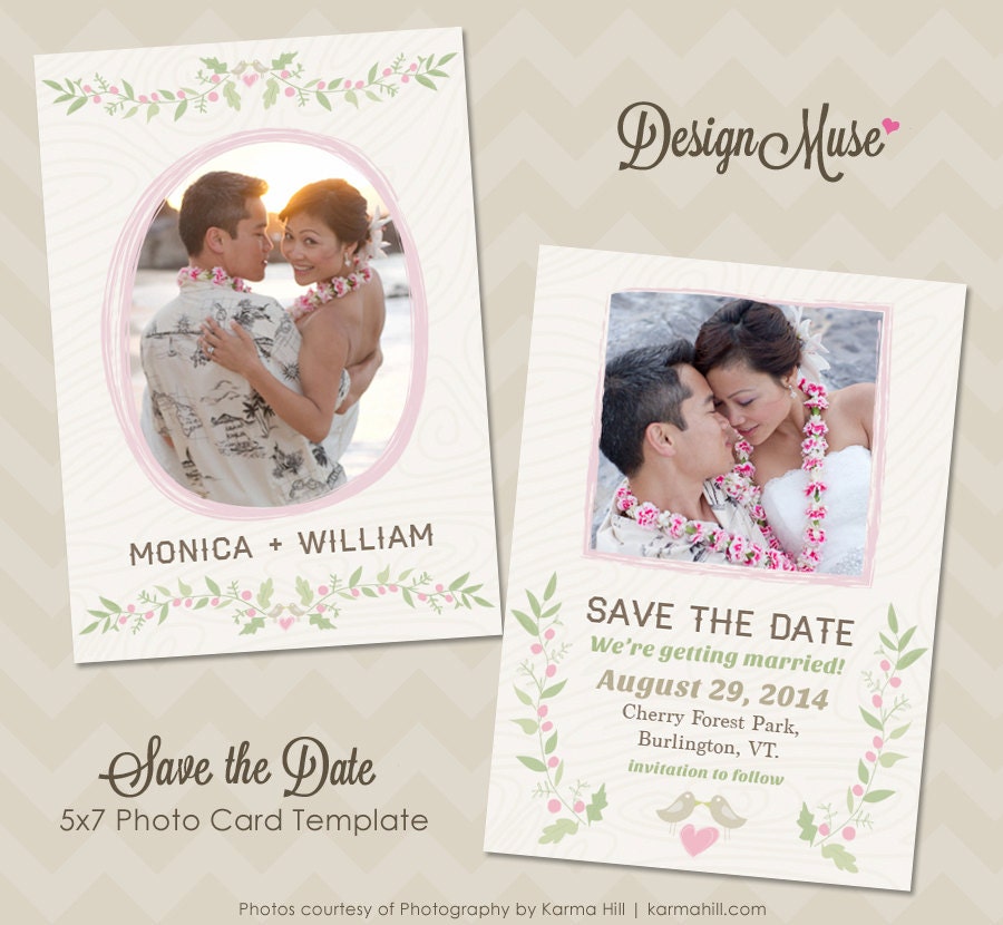 Save the Date Photo Card Template for Photographers - INSTANT DOWNLOAD