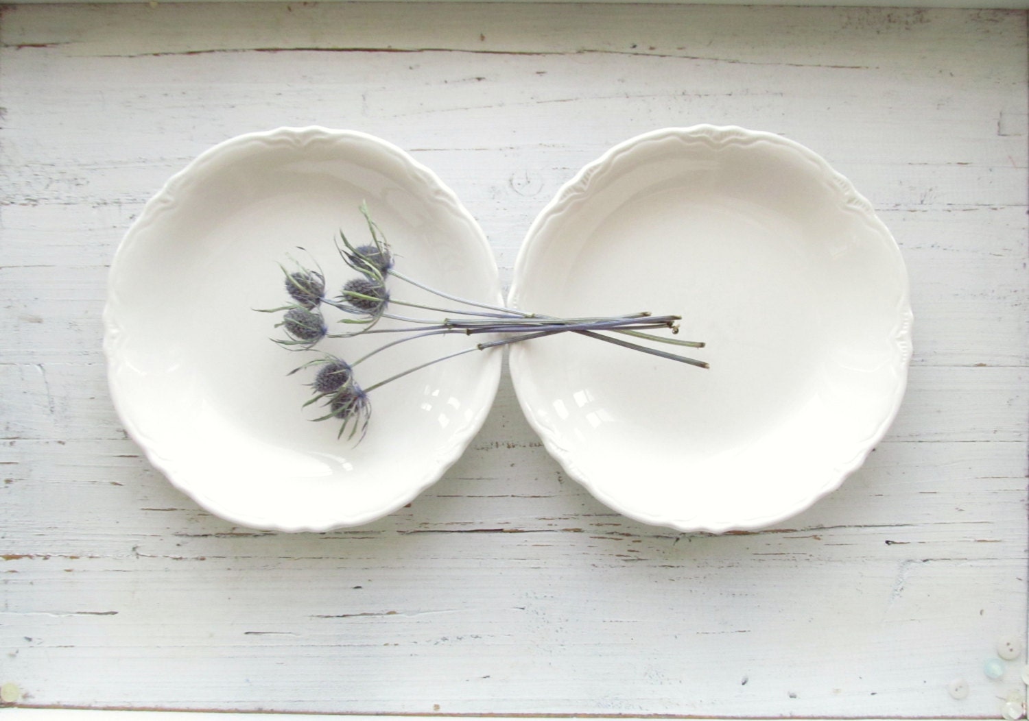 Two Large Vintage Dainty Edged Bowls
