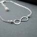Silver Infinity Bracelet, Sterling Silver, Friendship, Love, Best Friends, Sisters, Mom, Eternal Love