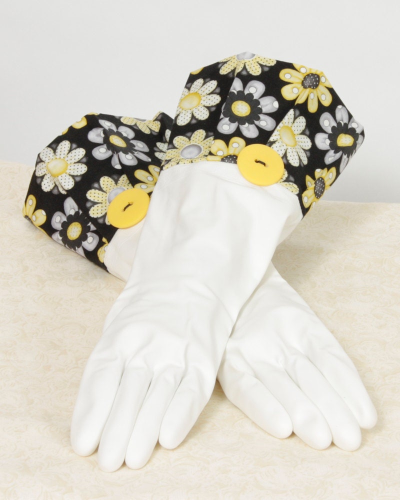 Daisy Diva Gloves Retro fabric for Dish washing and Cleaning