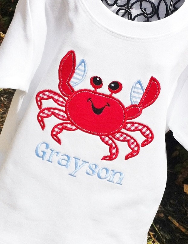 Boys Appliqued Crab Shirt