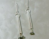 Tubular - sterling silver and labradorite long earrings, handcrafted artisan jewelry by jewelrybyfrancine on etsy