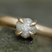 Prong-Set Rough Large Diamond Stacker Ring in Recycled 14k White or Yellow Gold- Size C Diamonds