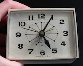 Vintage Westclox White Electric Alarm Clock with Black Numbers WORKS