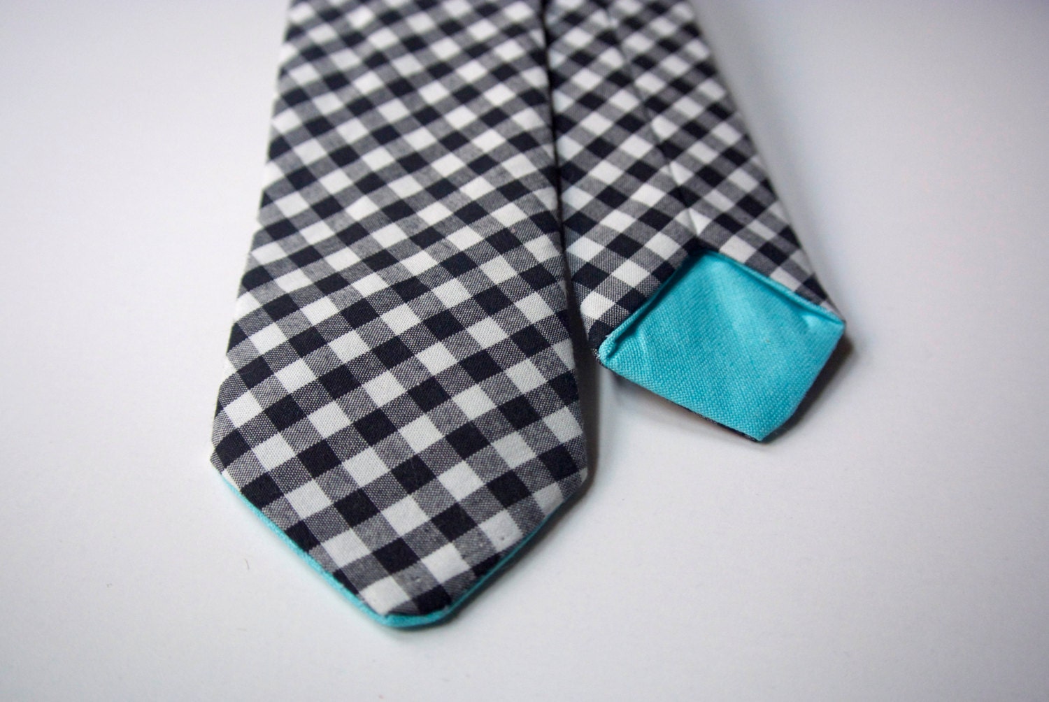 Wedding Necktie- Men's Skinny Gingham Necktie