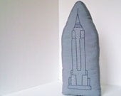 NYC Empire State Building - Sashiko inspired pillow