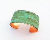 Green Verdigris Patina Cuff - Medium