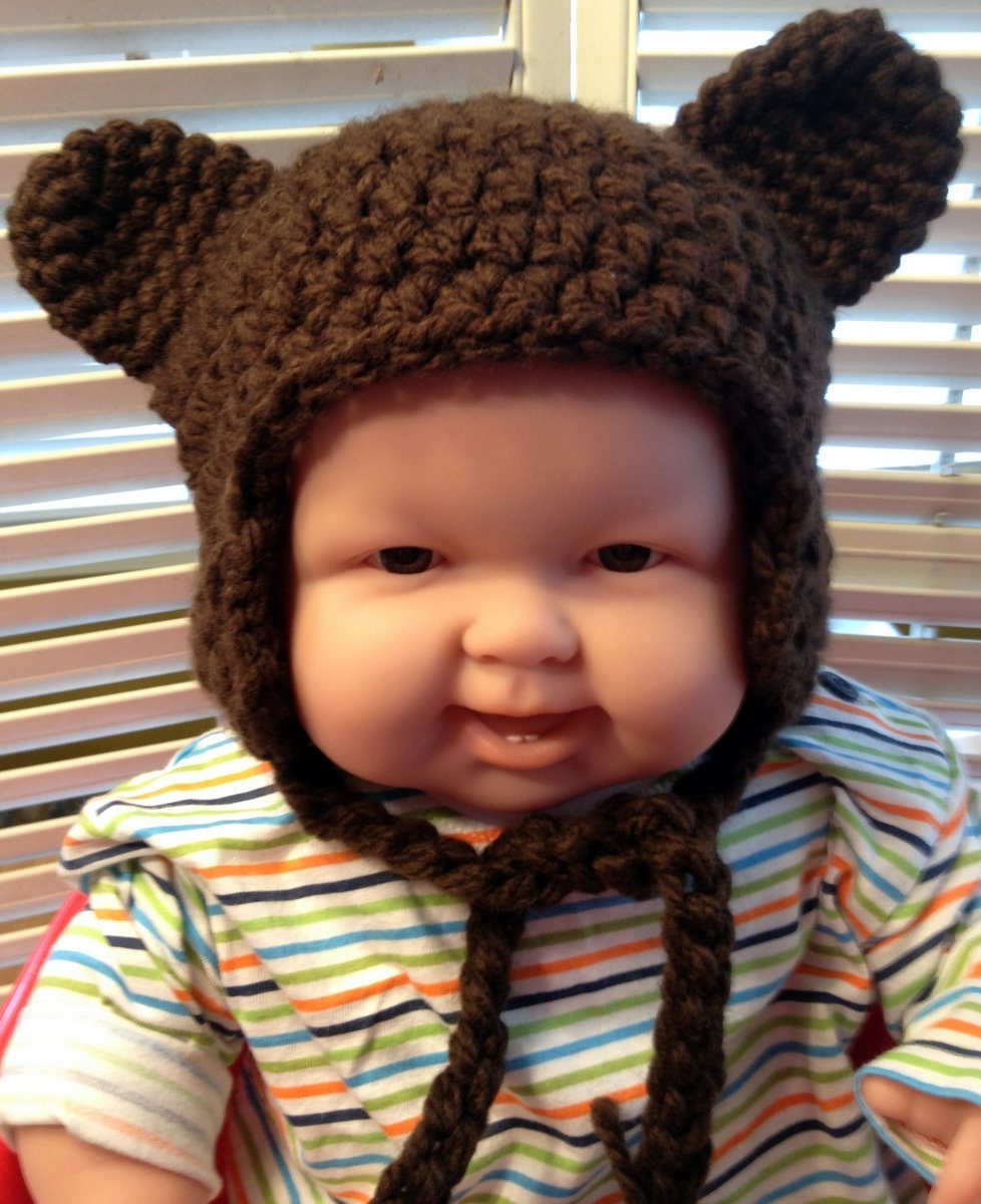 Teddy Bear Baby and Toddler Hat Made to ORDER Choose size infant - 4 years