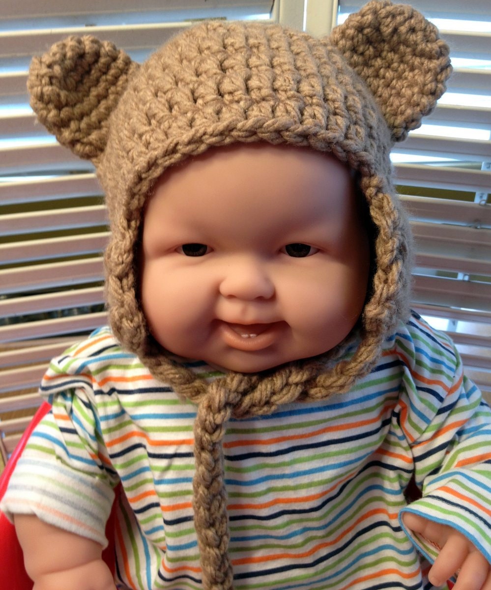 Teddy Bear Baby and Toddler Hat Made to ORDER Choose size infant - 4 years