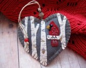 Cardinal in Birch Ornament