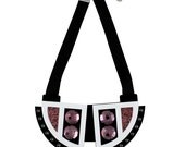 Crescent bib necklace pink Swarovski crystal