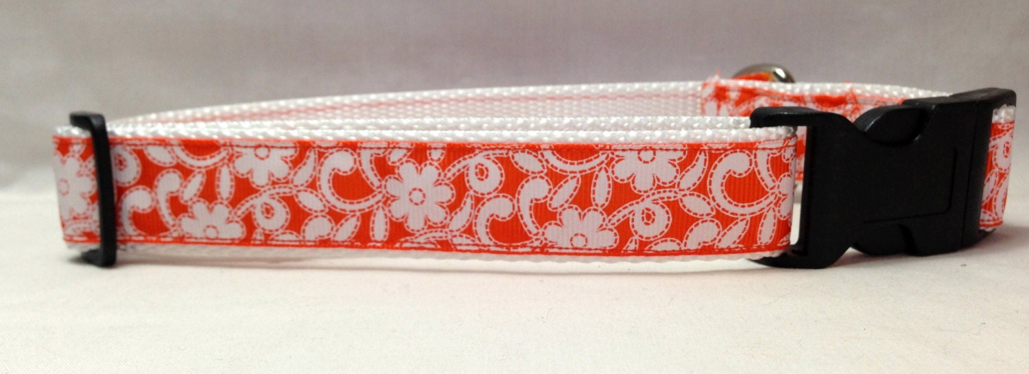 Orange Lace Dog Collar