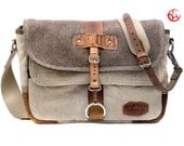 Canvas Messenger Bag // Upcycled and Handmade by peace4you - Model paul-2032