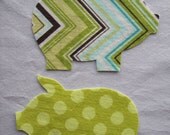 2 Small Diy Fabric Iron On Applique Pigs
