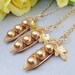 Set of 3 Three Peas In A Pod Necklaces - Bff, Best Friends, Bridesmaids or Family