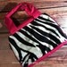 Personalized Lunch Box - Pink Zebra Lunchbox - Insulated Bowler Style Lunch Box  - Pink Zebra Pattern